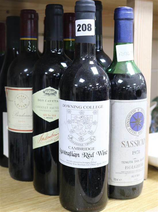 Seven assorted wines including Italian, Spanish and Australian, together with three Barons de Rothschild Bordeaux, 2000